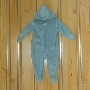 Thick gray winter snowsuit